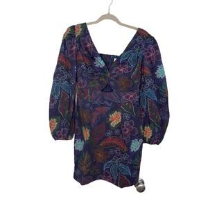 NWT Allison New York Flora Mini Dress in Navy Floral - 4